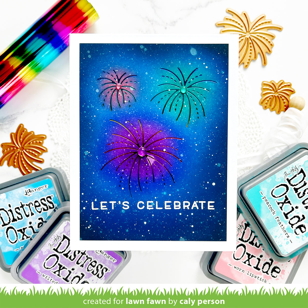 fireworks hot foil plates