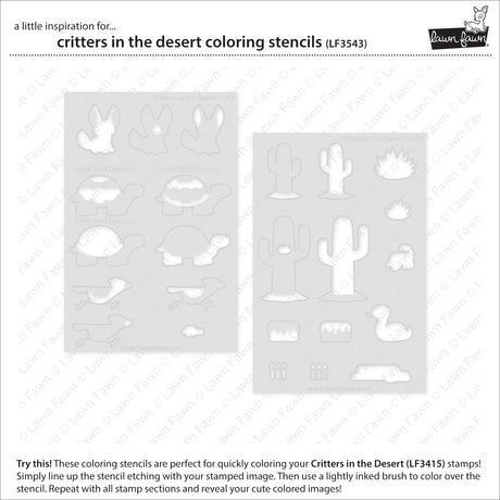 critters in the desert coloring stencils